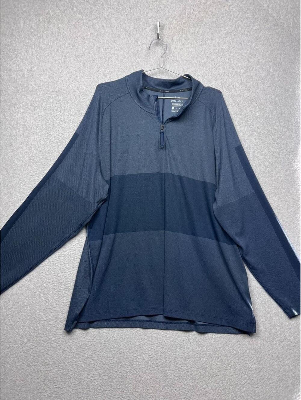 Nike Golf Dri Fit Vapor 1/2 Zip Pullover Blue Textured Colorblock Jacket Men XXL